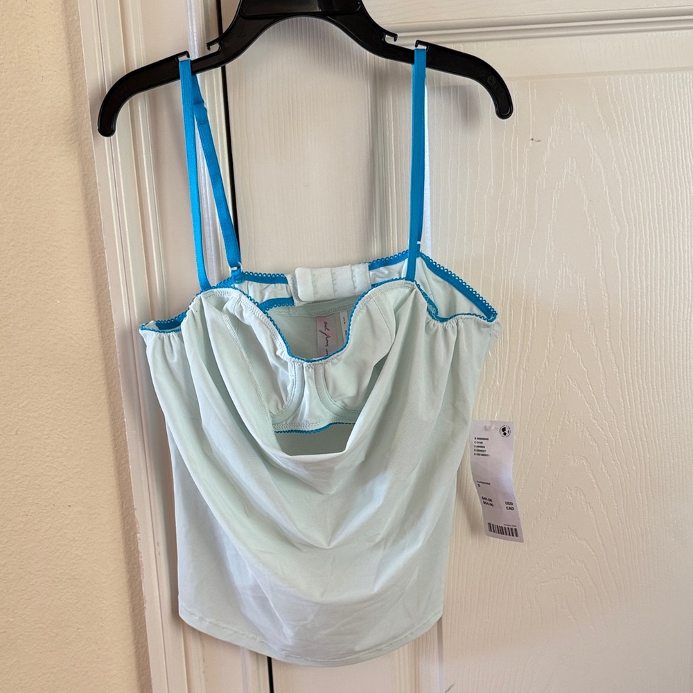 NWT Urban Outfitters Turquoise Cami/Bra with Blue Trim, size S